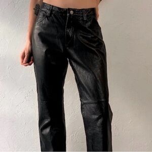 Y2K GAP Women's Black  Vegan Leather Slim Jeans